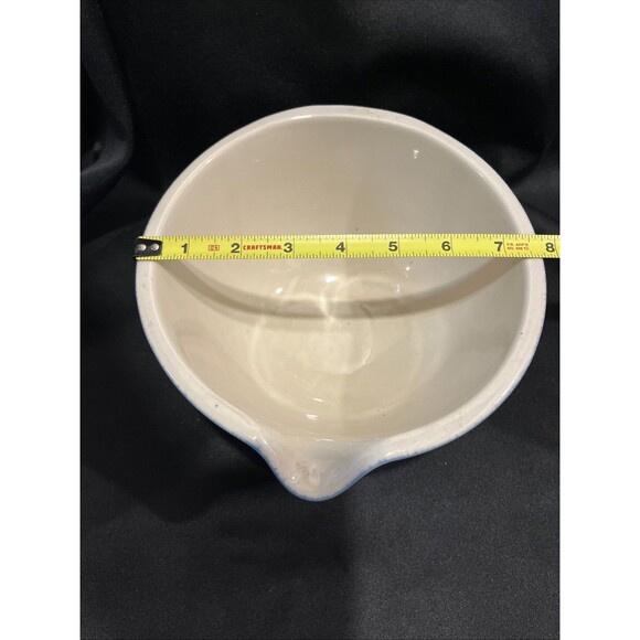 Vintage Deltis 2 Qt. Stoneware Mixing Bowl Blue with Spout Made in Portugal - Picture 9 of 10